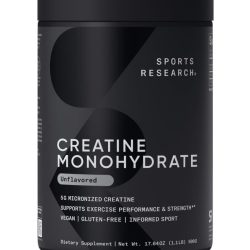 Sports Research Creatine Monohydrate - Gain Lean Muscle, Improve Performance and Strength and Support Workout Recovery - 5 g Micronized Creatine - 1.1LBS